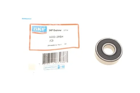 Підшипник кульковий d<30 для SKF 6000-2RSH/C3 фото товару