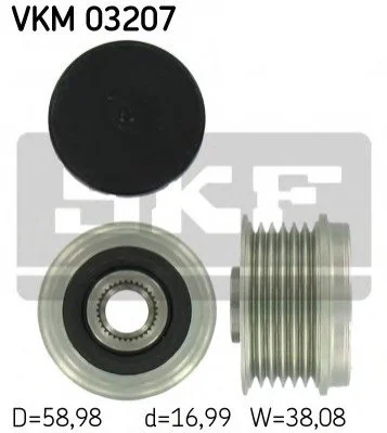 <strong>FIAT Ременный шкив генератора Doblo 1.3 JTD SKF VKM 03207 (фото 1)</strong>
