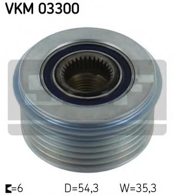 <strong>CITROEN Шкив генератора Jumper 2.0/2.2HDi 01-, Jumpy 00- SKF VKM 03300 (фото 1)</strong>