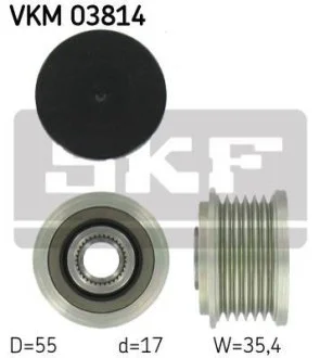Муфта обгінна генератора (Вир-во) для Mercedes SKF VKM 03814 фото товару
