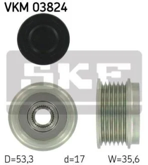 Муфта генератора для Mercedes, Vauxhall, Chevrolet, Opel SKF VKM 03824 фото товару