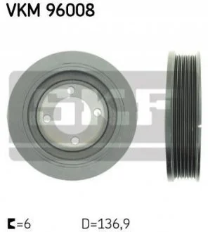 Шків ременя генератора для Daewoo, Chevrolet SKF VKM 96008 фото товару