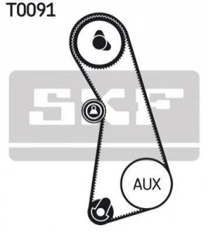 К-кт. ГРМ (рем.+ролик+крепление) AUDI 2,0: 100/ A6 VW 2,0: Golf III/IV, Passat SEAT 2,0: Toledo, Ibiza для Audi, Volkswagen SKF VKMA 01003 фото товару