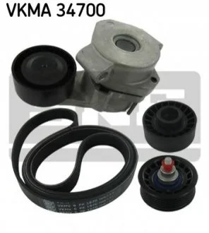 Комплект доріжкового ремня для Citroen, Ford, Peugeot, Fiat SKF VKMA 34700 фото товару