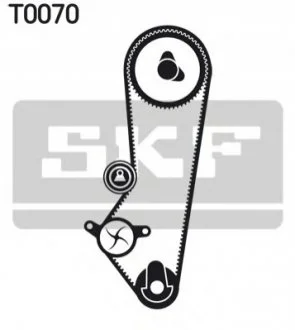 Комплект ГРМ, пас+ролик+помпа для Ford SKF VKMC 04202 фото товару