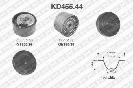 Роликовий модуль натягувача ременя (ролик, ремінь) SNR NTN KD455.44 фото товару