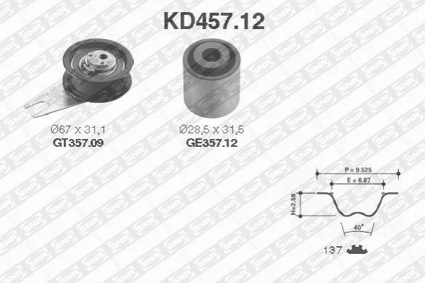 <strong>Роликовий модуль натягувача ременя (ролик, ремінь) SNR NTN KD457.12 (фото 1)</strong>