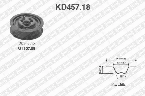 <strong>Роликовий модуль натягувача ременя (ролик, ремінь) SNR NTN KD457.18 (фото 1)</strong>