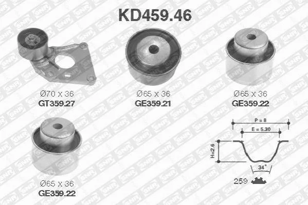 <strong>Роликовий модуль натягувача ременя (ролик, ремінь) SNR NTN KD459.46 (фото 1)</strong>