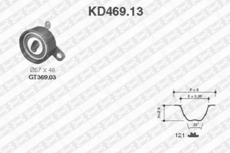 Роликовий модуль натягувача ременя (ролик, ремінь) для Toyota SNR NTN KD469.13 фото товару