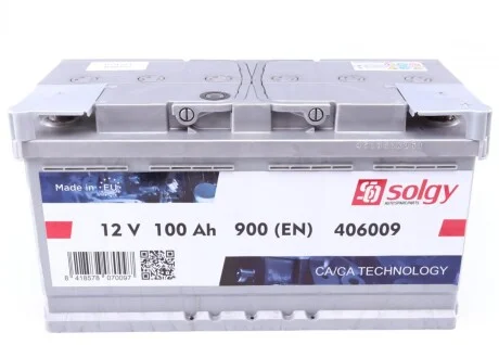 Стартерна батарея (акумулятор) для SOLGY 406009 фото товару