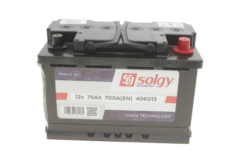 Стартерна батарея (акумулятор) для SOLGY 406013 фото товару