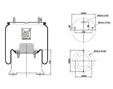 <strong>Подушка амортизуюча V 1 D 28 A-16 (зі стаканом) ST-TEMPLIN 04.060.6106.019 (фото 1)</strong>