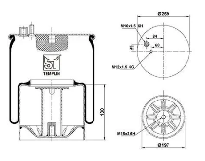 Подушка амортизуюча 4884 N1 P06 (зі стаканом) для ST-TEMPLIN 04.060.6206.080 фото товару