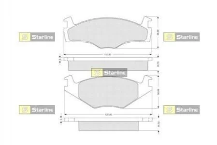 Гальмівні колодки дискові для Audi, Volkswagen, Seat STARLINE BD S027 фото товару