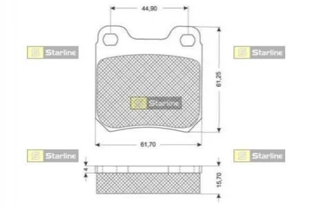 Гальмівні колодки дискові для STARLINE BD S042 фото товару