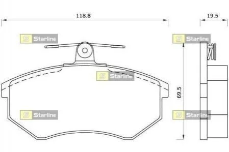 Гальмівні колодки дискові для STARLINE BD S043 фото товару