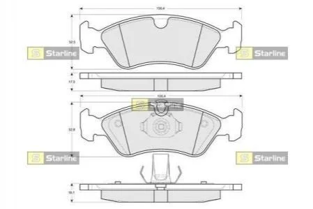 Гальмівні колодки дискові для Zaz, Opel, Vauxhall, Daewoo STARLINE BD S048 фото товару