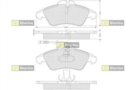 <strong>Тормозные колодки дисковые STARLINE BD S054 (фото 1)</strong>