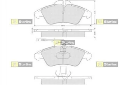 Гальмівні колодки дискові для STARLINE BD S054 фото товару