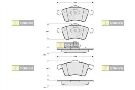 Гальмівні колодки дискові для Volkswagen STARLINE BD S076 фото товару