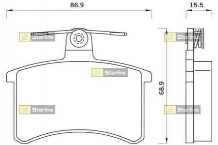 Гальмівні колодки дискові STARLINE BD S078 фото товару