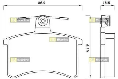 Гальмівні колодки дискові для STARLINE BD S078 фото товару