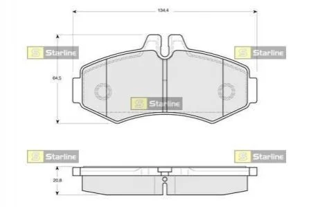 Гальмівні колодки дискові для STARLINE BD S086 фото товару