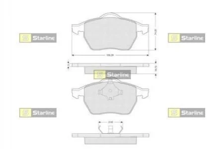 Гальмівні колодки дискові для STARLINE BD S087 фото товару