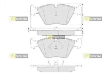 Гальмівні колодки дискові для STARLINE BD S091 фото товару