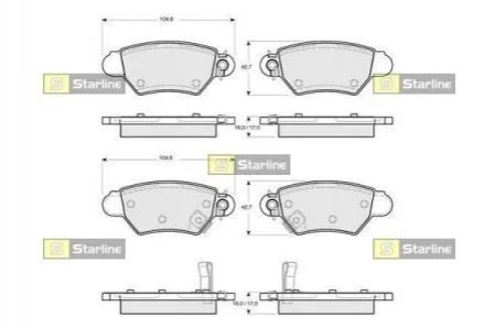 Гальмівні колодки дискові для STARLINE BD S098 фото товару