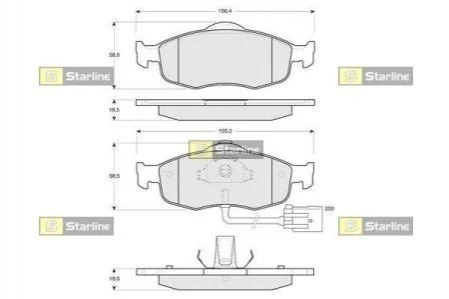 Тормозные колодки дисковые для Ford STARLINE BD S105 фото товара