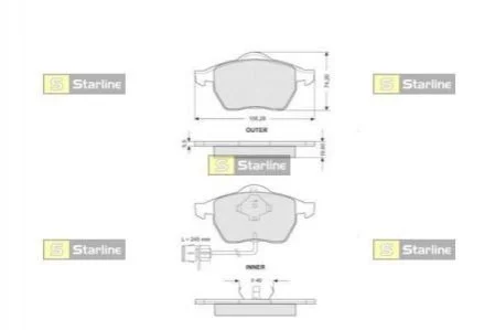 <strong>Гальмівні колодки дискові STARLINE BD S109 (фото 1)</strong>