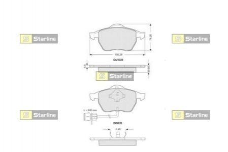 Тормозные колодки дисковые STARLINE BD S109