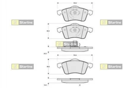 Гальмівні колодки дискові для Volkswagen STARLINE BD S114 фото товару
