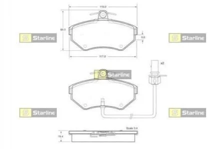 Гальмівні колодки дискові для STARLINE BD S144 фото товару
