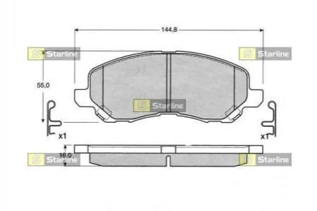 <strong>Гальмівні колодки дискові STARLINE BD S147 (фото 1)</strong>