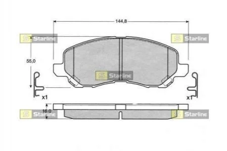 Гальмівні колодки дискові для STARLINE BD S147 фото товару