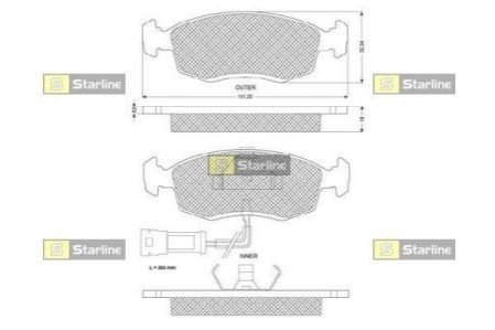 Тормозные колодки дисковые STARLINE BD S157 (фото 1)