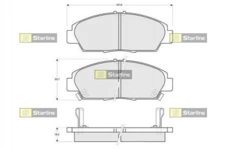 <strong>Тормозные колодки дисковые STARLINE BD S160 (фото 1)</strong>