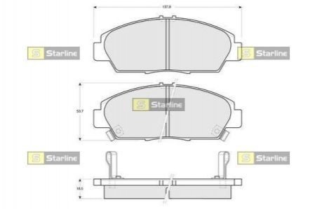 Тормозные колодки дисковые STARLINE BD S160 (фото 1)