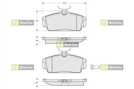 Тормозные колодки дисковые для Nissan STARLINE BD S182 фото товара