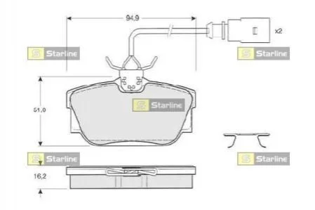 <strong>Гальмівні колодки дискові STARLINE BD S207 (фото 1)</strong>