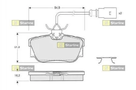 Тормозные колодки дисковые для Ford, Volkswagen, Seat STARLINE BD S207 фото товара