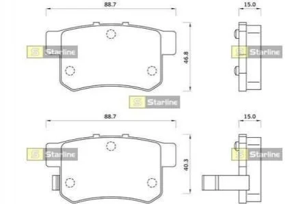 Гальмівні колодки дискові для STARLINE BD S243 фото товару