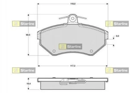 Тормозные колодки дисковые для Audi, Volkswagen STARLINE BD S297 фото товара