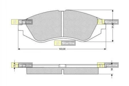 <strong>Гальмівні колодки дискові STARLINE BD S309 (фото 1)</strong>