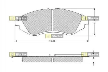 Гальмівні колодки дискові для STARLINE BD S309 фото товару