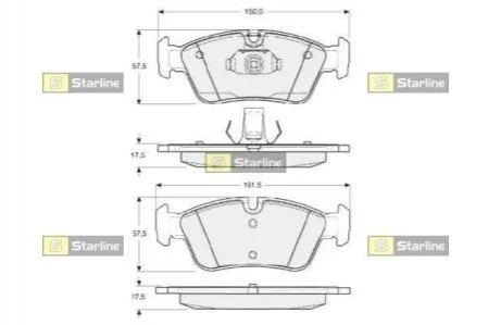 Гальмівні колодки дискові для STARLINE BD S314 фото товару