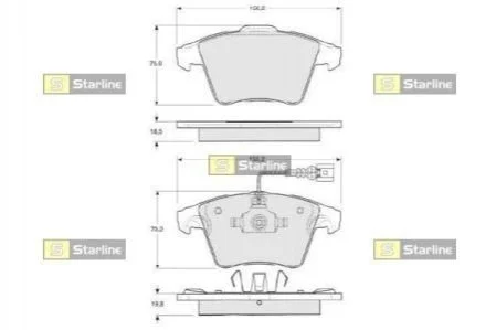 Гальмівні колодки дискові для Volkswagen, Audi STARLINE BD S325 фото товару